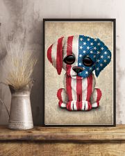 Puppy American Flag 4th Of July Gift Ideas 11x17 Poster lifestyle-poster-3