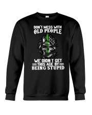 Skull Thin Green Line Don't Mess With Old People T-Shirt Mens Cool Sayings Shirt Gifts Crewneck Sweatshirt tile