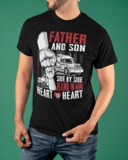 Trucker Father And Son Heart By Heart Shirt Gifts For A Truck Driver Dad Classic T-Shirt apparel-classic-tshirt-lifestyle-front-88