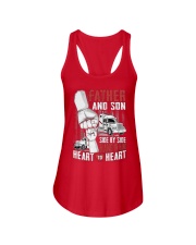 Trucker Father And Son Heart By Heart Shirt Gifts For A Truck Driver Dad Ladies Flowy Tank tile