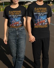 Caffeine Loud Music And Swear Words Are My Motivation Trucker Shirt Trucker Driver Clothes Classic T-Shirt apparel-classic-tshirt-lifestyle-front-145