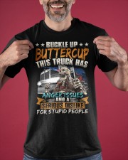 Buckle Up Buttercup This Truck Has Serious Dislike Shirt Truck Driver Skull T-Shirt Gift Classic T-Shirt apparel-classic-tshirt-lifestyle-front-181