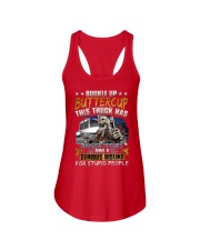 Buckle Up Buttercup This Truck Has Serious Dislike Shirt Truck Driver Skull T-Shirt Gift Ladies Flowy Tank tile