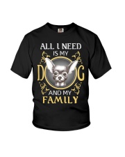 All I Need Is My And My Family frenchie Youth T-Shirt thumbnail