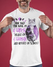 She Had A Soul Of A Witch Heart Of A Woman Spirit Of Wolf T-Shirt Witchy Woman Shirt Classic T-Shirt apparel-classic-tshirt-lifestyle-front-181