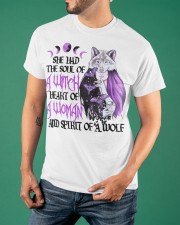 She Had A Soul Of A Witch Heart Of A Woman Spirit Of Wolf T-Shirt Witchy Woman Shirt Classic T-Shirt apparel-classic-tshirt-lifestyle-front-88