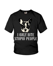 I Only Bite Stupid People French Bulldog Youth T-Shirt thumbnail