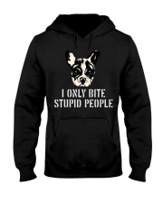 I Only Bite Stupid People French Bulldog Hooded Sweatshirt thumbnail