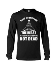 Skeleton Make No Mistake The Beast Inside Me Is Sleeping Not Dead T-Shirt Funny Yoga Shirts Long Sleeve Tee tile