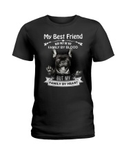 My Best Friend May Not Be My Family By Frenchie Ladies T-Shirt thumbnail