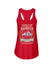 father and son and daughter Ladies Flowy Tank thumbnail
