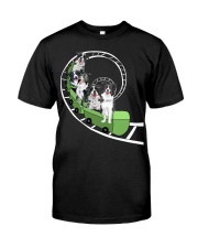Border Collie Dog Ride Roller Coaster Shirt Funny Graphic Tee Shirts Dog Themed Gifts Classic T-Shirt front