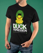Duck Depression Mental Health Awareness T-Shirt Funny Duck Shirts Mental Health Gifts For Him Classic T-Shirt apparel-classic-tshirt-lifestyle-front-88