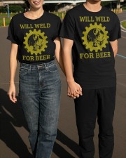 Will Weld For Beer Shirt Funny Welding T-Shirt Best Gifts For Beer Lovers Classic T-Shirt apparel-classic-tshirt-lifestyle-front-145