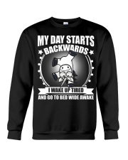 my day starts backwards - unicorn T-shirt Crewneck Sweatshirt thumbnail