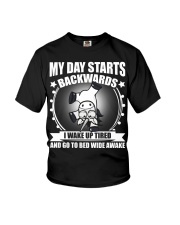 my day starts backwards - unicorn T-shirt Youth T-Shirt thumbnail