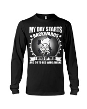 my day starts backwards - unicorn T-shirt Long Sleeve Tee thumbnail