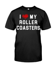 I Love Roller Coasters Shirt Coaster Enthusiast Themed Clothes Gifts For Teenage Guys Classic T-Shirt front