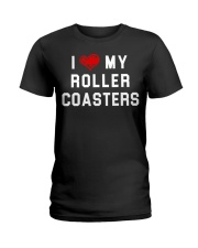 I Love Roller Coasters Shirt Coaster Enthusiast Themed Clothes Gifts For Teenage Guys Ladies T-Shirt tile