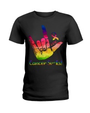 Cancer Sucks Whatever Color Shirt Sign Language Graphic T-Shirt Gift For Men Women Ladies T-Shirt tile