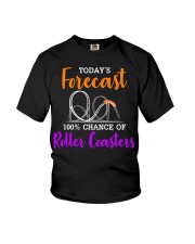 Today's Forecast 100 Chance Of Roller Coasters Shirt Theme Park Vacation Clothing Youth T-Shirt tile