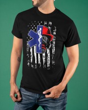 Emt Firefighter Paramedic American Flag Shirt Graphic T-Shirt Firefighter Gift Ideas Classic T-Shirt apparel-classic-tshirt-lifestyle-front-88