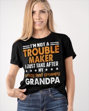 Not A Troublemaker I Take After My Crazy Grumpy Grandpa Shirt For Grandkids Funny Sayings Classic T-Shirt apparel-classic-tshirt-lifestyle-front-100
