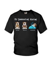 My Quarantine Routine bulldog2 Youth T-Shirt thumbnail