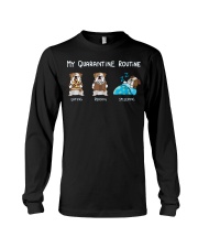 My Quarantine Routine bulldog2 Long Sleeve Tee thumbnail