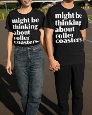 Might Be Thinking About Roller Coaster Shirt Amusement Park Funny T-Shirt Presents For Teens Classic T-Shirt apparel-classic-tshirt-lifestyle-front-145