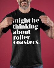 Might Be Thinking About Roller Coaster Shirt Amusement Park Funny T-Shirt Presents For Teens Classic T-Shirt apparel-classic-tshirt-lifestyle-front-181