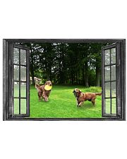 Golden Retriever In The Garden Through The Window Poster Living Room Wall Decor 17x11 Poster front