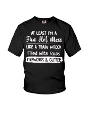 At Least I'm A Fun Hot Mess Shirt Funny Sayings T-Shirt Birthday Gift Ideas Youth T-Shirt tile
