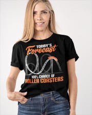 Today's Forecast 100 Chance Of Roller Coasters Shirt Theme Park Holiday Family Gift Ideas Classic T-Shirt apparel-classic-tshirt-lifestyle-front-100