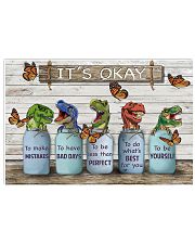 T-rex Dinosaur And Butterfly It's Okay Home Decor 17x11 Poster front