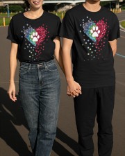 Dog Paw Heart Peace Sign Symbol T-Shirt Dog Lover Shirt Gift Ideas For Pet Lovers Classic T-Shirt apparel-classic-tshirt-lifestyle-front-145