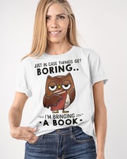Owl Just In Case Things Get Boring I'm Bringing A Book T-Shirt Funny Book Lover Shirt Classic T-Shirt apparel-classic-tshirt-lifestyle-front-100
