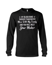 My Blood Runs Thicker Than Water T-Shirt Mens Cool Family Sayings For Shirts Long Sleeve Tee tile