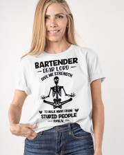 Bartender Dear Lord Give Me Strength To Walk Away Stupid People T-Shirt Funny Bartender Shirt Classic T-Shirt apparel-classic-tshirt-lifestyle-front-100