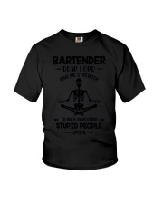 Bartender Dear Lord Give Me Strength To Walk Away Stupid People T-Shirt Funny Bartender Shirt Youth T-Shirt tile
