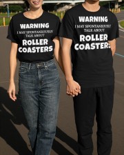 Warning May Talk About Roller Coasters Shirt Funny Sayings Rollercoaster T-Shirt Classic T-Shirt apparel-classic-tshirt-lifestyle-front-145