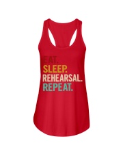 Eat Sleep Rehearsal Repeat Shirt Theatre Actor Sayings T-Shirt Presents For Her Ladies Flowy Tank tile