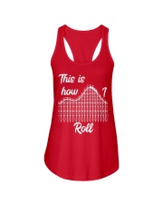 This Is How I Roll Roller Coaster Shirt Design Thrillseeker Theme Park Holday Apparel Ladies Flowy Tank tile