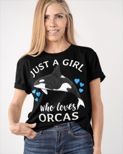 Just A Girl Who Loves Orcas Shirt Killer Whales Ocean T-Shirt Gift For Girlfriend Classic T-Shirt apparel-classic-tshirt-lifestyle-front-100