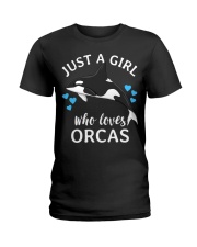 Just A Girl Who Loves Orcas Shirt Killer Whales Ocean T-Shirt Gift For Girlfriend Ladies T-Shirt tile