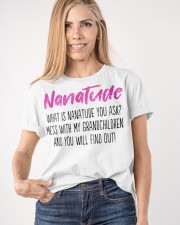Nanatude Mess With My Grandchildren You Will Find Out T-Shirt Funny Grandma Shirt Sayings Classic T-Shirt apparel-classic-tshirt-lifestyle-front-100