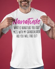 Nanatude Mess With My Grandchildren You Will Find Out T-Shirt Funny Grandma Shirt Sayings Classic T-Shirt apparel-classic-tshirt-lifestyle-front-181