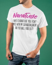 Nanatude Mess With My Grandchildren You Will Find Out T-Shirt Funny Grandma Shirt Sayings Classic T-Shirt apparel-classic-tshirt-lifestyle-front-88
