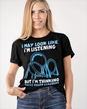 I'm Listening But Thinking About Roller Coaster Shirt Rollercoaster Lover Fans Apparel Gift Classic T-Shirt apparel-classic-tshirt-lifestyle-front-100