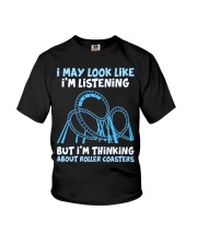 I'm Listening But Thinking About Roller Coaster Shirt Rollercoaster Lover Fans Apparel Gift Youth T-Shirt tile